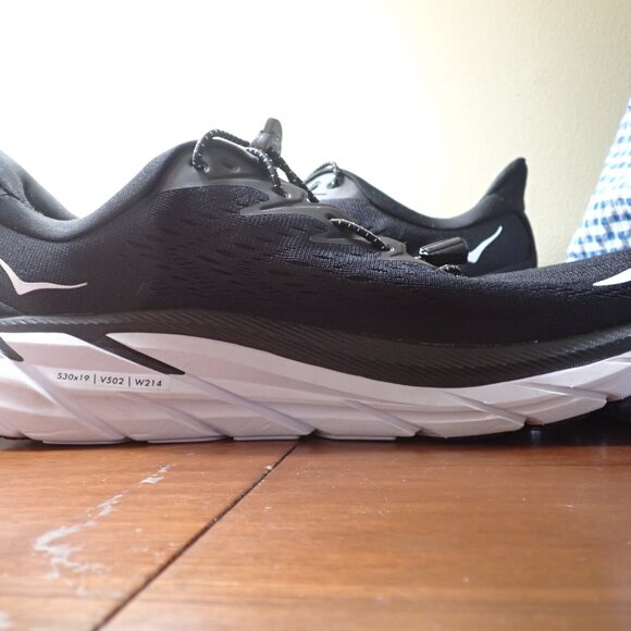 Hoka Clifton 8 Black White Shoes Women's Size 10 D Wide - Picture 6 of 15